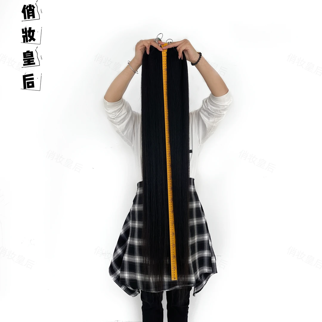 超长毛长110厘米羽毛接发无折头无痕真发接头发送水晶线钩针