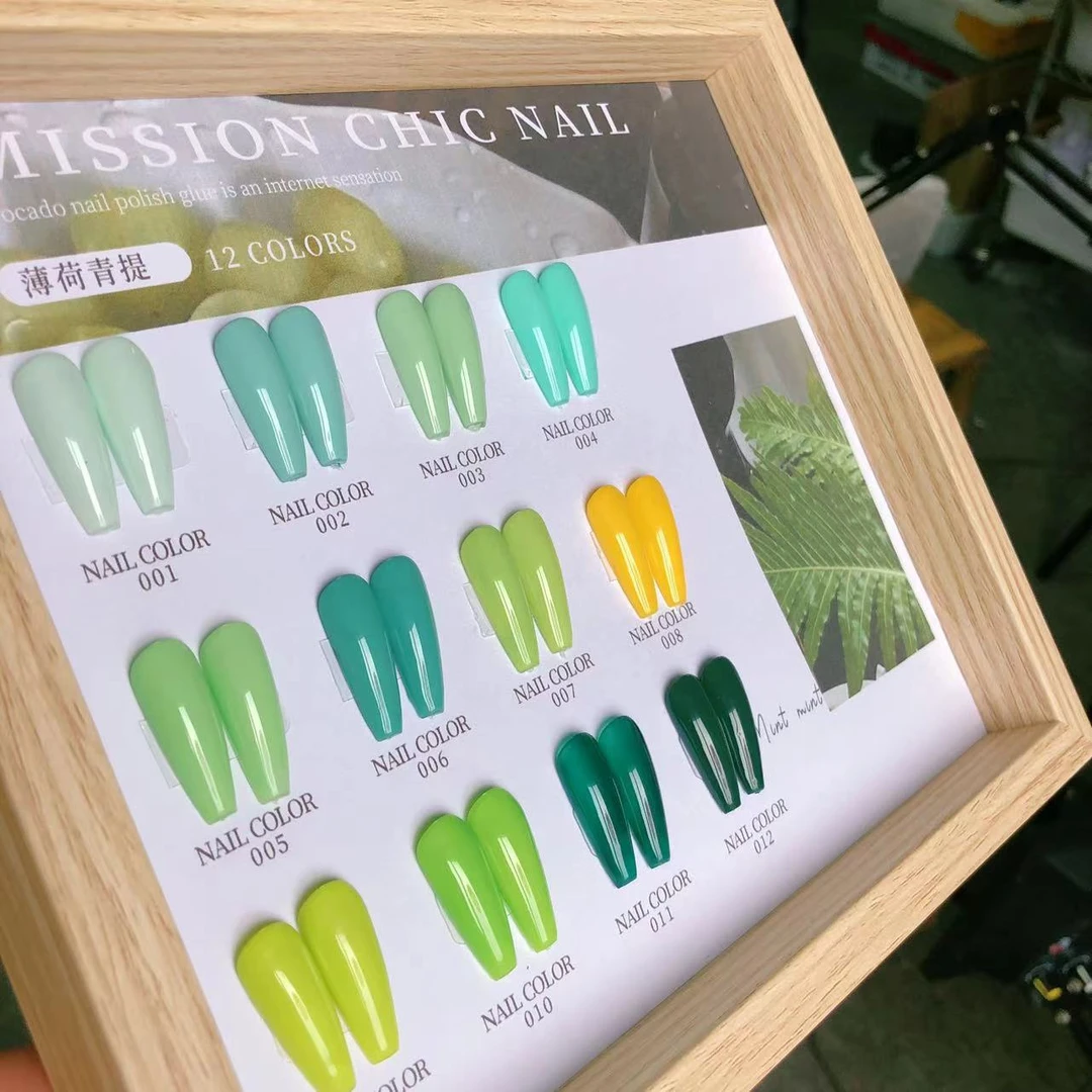 天使蓉蓉1薄荷青提胶绿色美甲链接