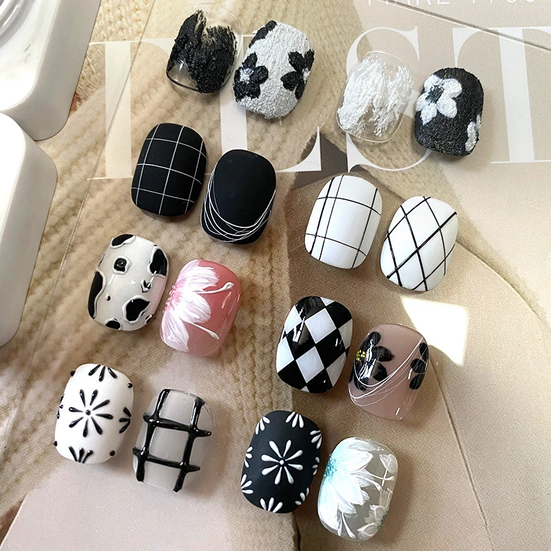 日式美甲免洗彩绘胶石膏胶拉丝胶浮雕胶绘画拉线勾边立体造型黑白