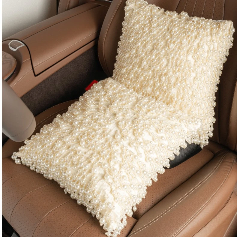 汽车抱枕珍珠款靠枕腰靠通用夏季清凉舒适轻奢高档美观时尚款颈枕