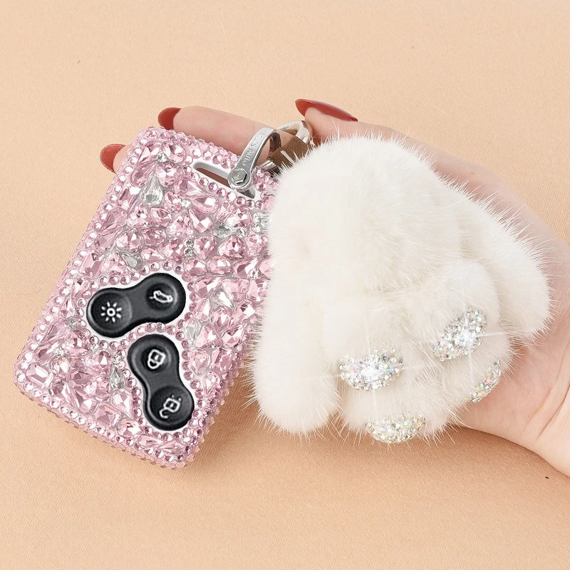 适用于东风雷诺科雷傲科雷嘉科雷缤钥匙扣壳镶钻车载驾车个人用品