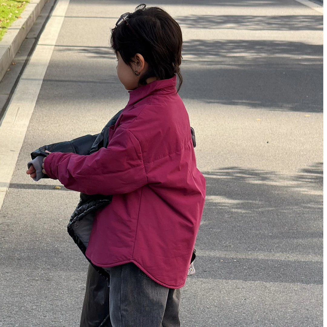 vilimama2024年冬款超柔软夹棉翻领衬衫外套V54359春秋美式短款