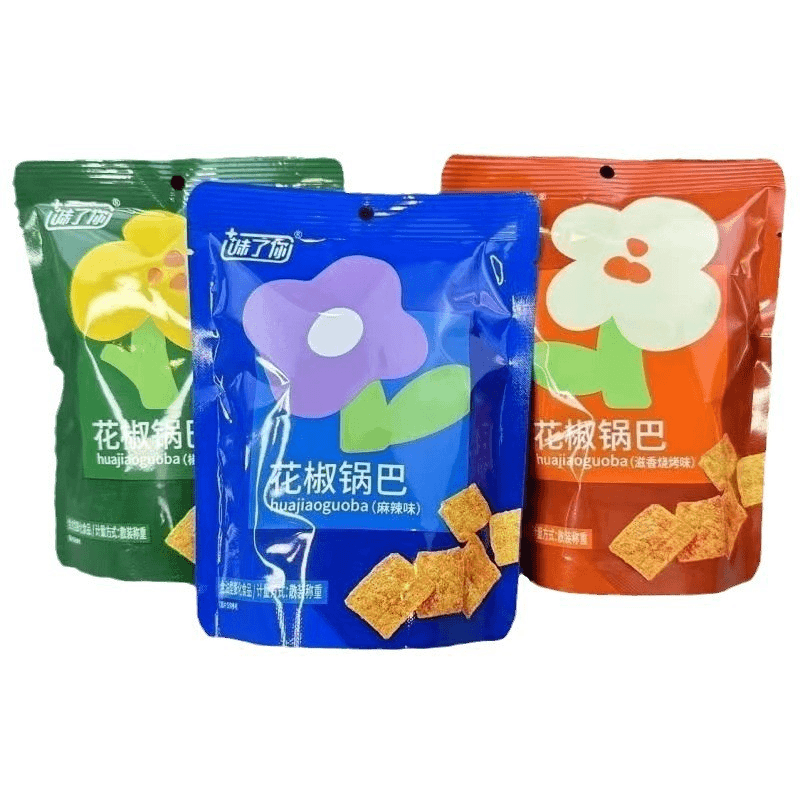 味了你花椒锅巴麻辣味椒香味烧烤味独立小包装零食开袋即食营养