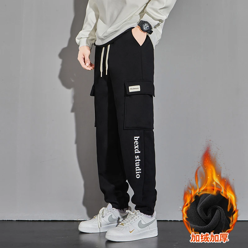 秋冬季加绒加厚长裤子12岁男孩13初中学生14休闲运动裤15大童卫裤