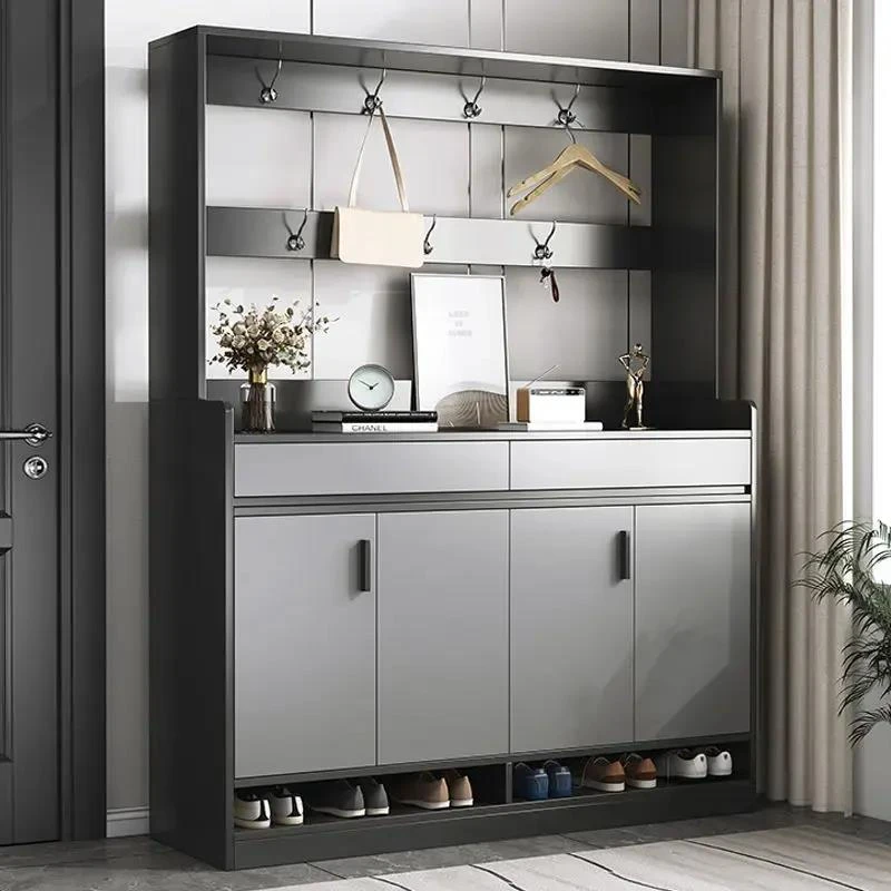 【源头工厂】鞋柜一体衣帽架家用门口爆款入户靠墙玄关柜收纳鞋架