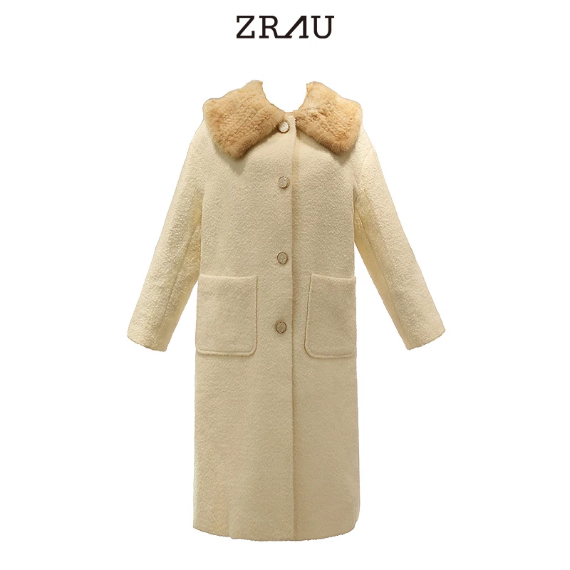 ZRAU冬季复古高级感皮毛长款外套94100145113