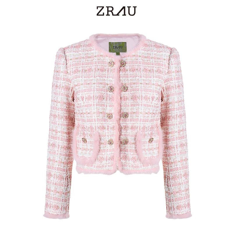 小香风轻奢编织西装外套时尚百搭91040041128