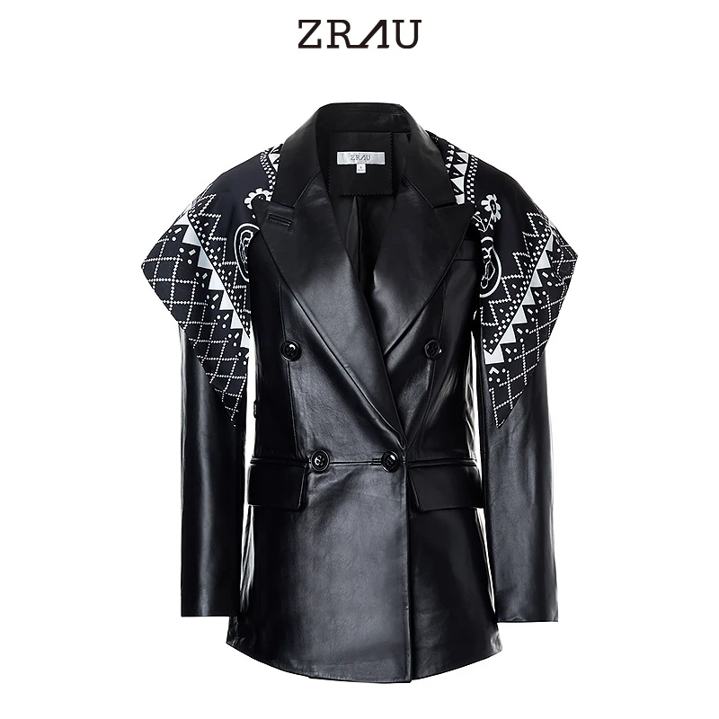 【专属】ZRAU经典黑高级绵羊皮质感外套91040643752