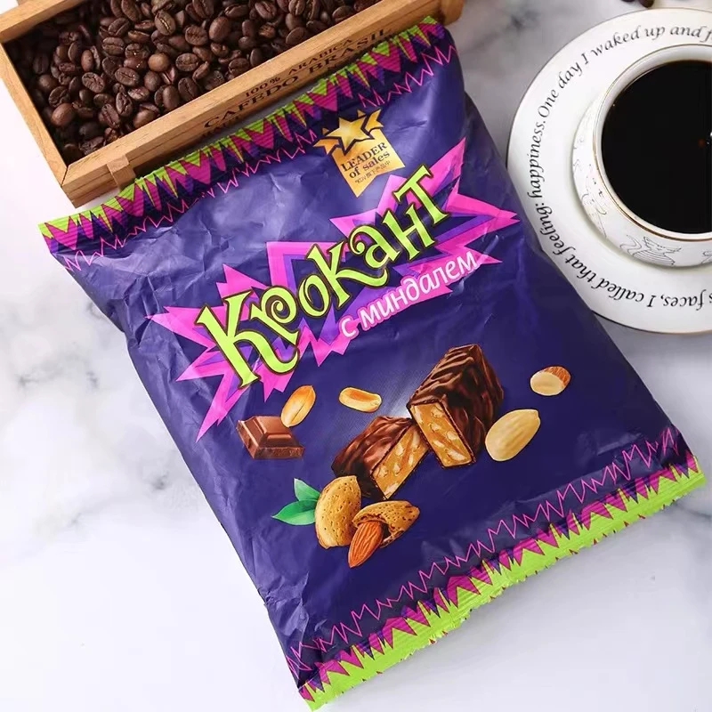 俄罗斯进口KDV紫皮糖巧克力夹心糖果小零食年货喜糖婚糖500克/袋