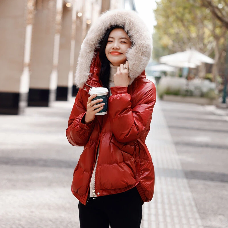 时尚气质狐狸毛领羽绒服SXYRF22029