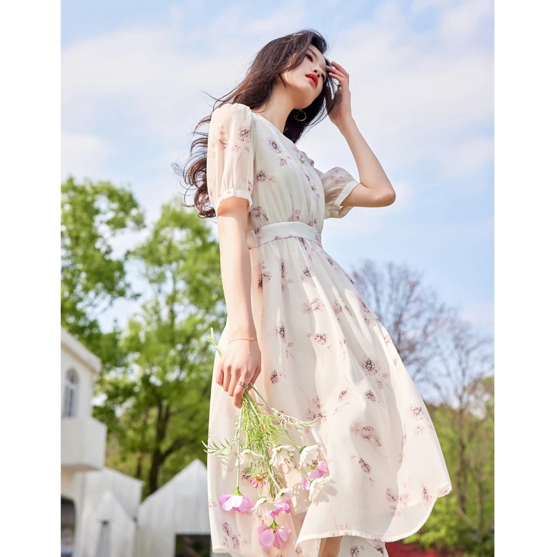 时尚短袖连衣裙SXL23146