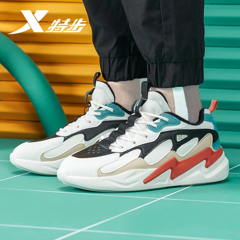 XTEP/特步峰行2.0男鞋时尚复古运动鞋百搭休闲鞋轻便老爹鞋男鞋