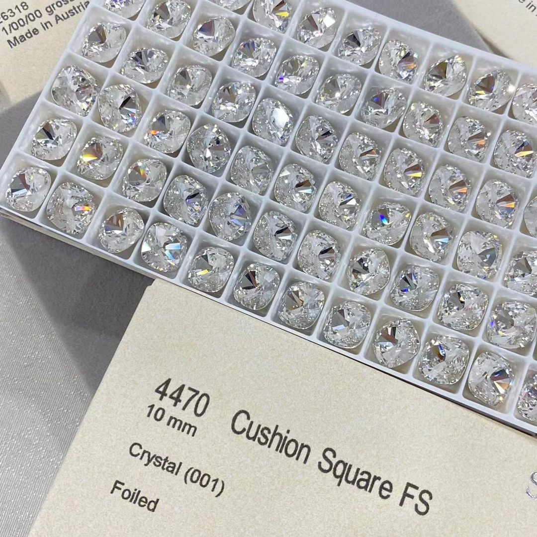 施华洛水晶4470超闪多切面美甲饰品钻尖底钻肥方美甲钻