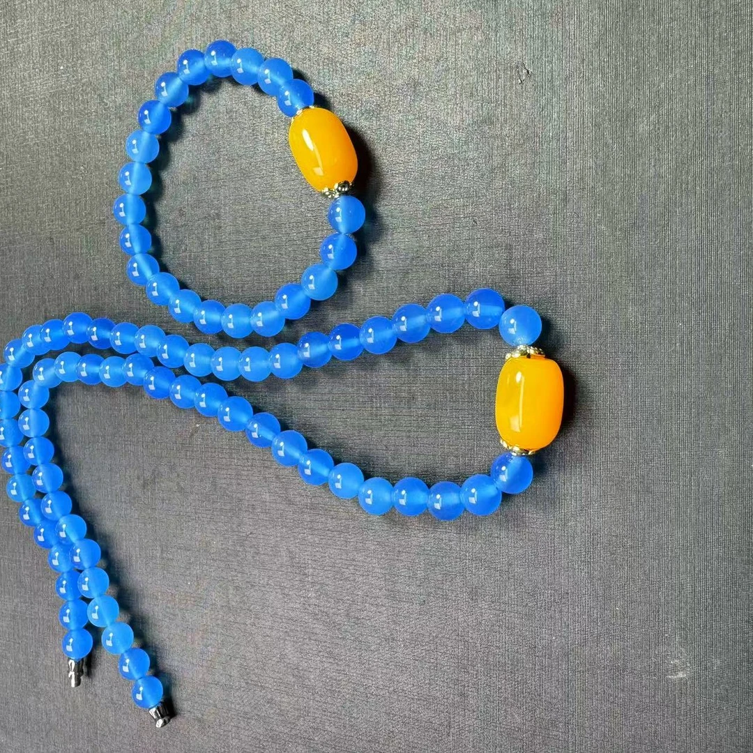 【聚缘珠宝】天空蓝手串项链 玛瑙材质【多样发】