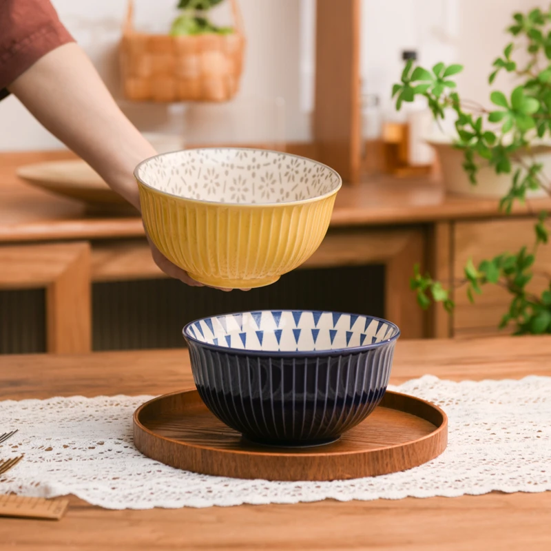礼温专属 原创款大面碗釉下彩家用面碗菜碗螺蛳粉碗沙拉碗