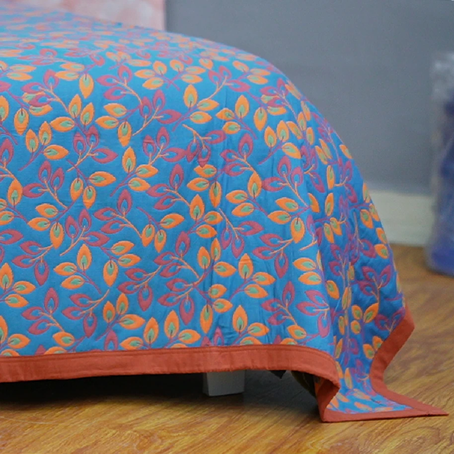 金钱叶秋冬款多层纱布盖毯毛巾被加厚多功能亲肤床盖休闲毯精梳