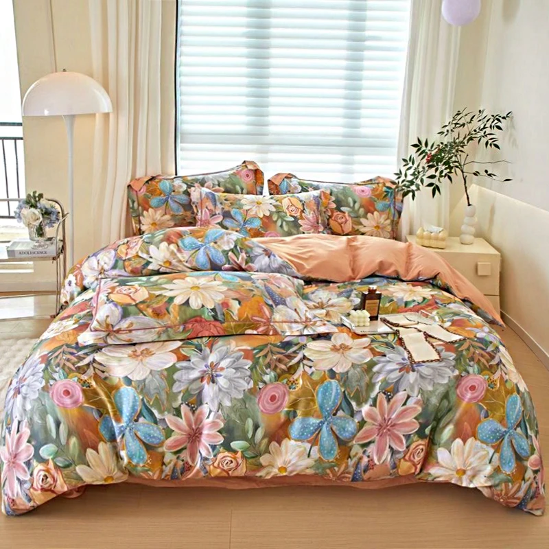 【瑟洛全棉四件套】铂金纯棉数码田园四件套高档家纺床上用品轻奢