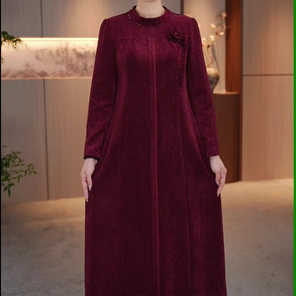 F大码女装连衣裙遮肉显瘦加肥加大款收腰显瘦OY-D3068