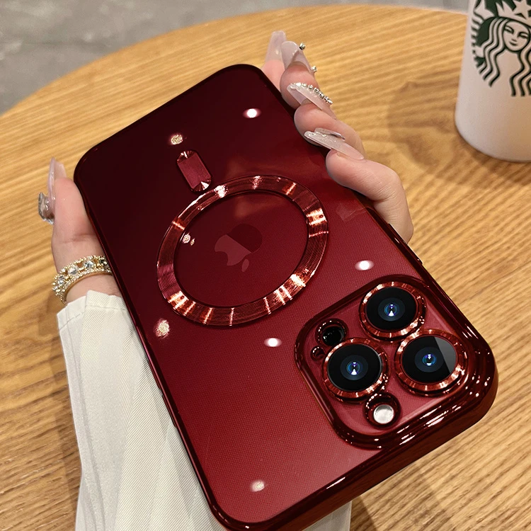 电镀无线磁吸苹果14手机壳镜头全包iPhone13Pro高档防摔12/11硅胶