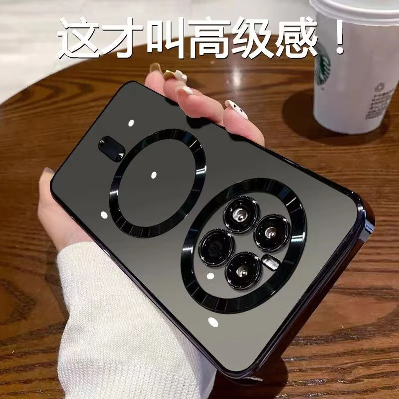 自带镜头膜华为mate40pro手机壳磁吸式mate50/60全包防摔30保护壳