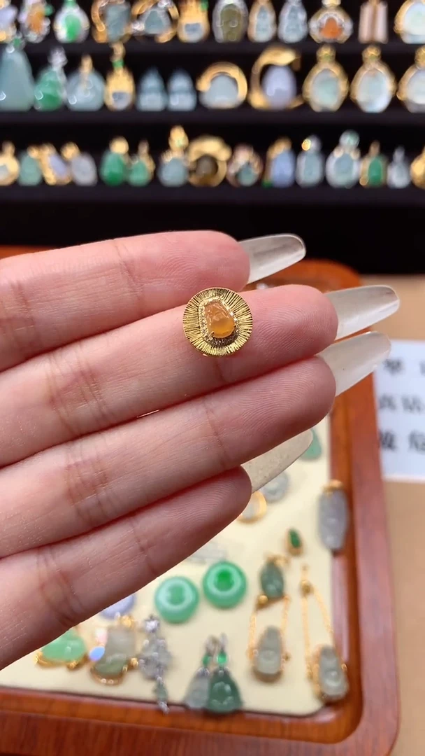 【闪购商品】翡翠项链18K金镶嵌潘多拉48小时价鉴赏超时不退