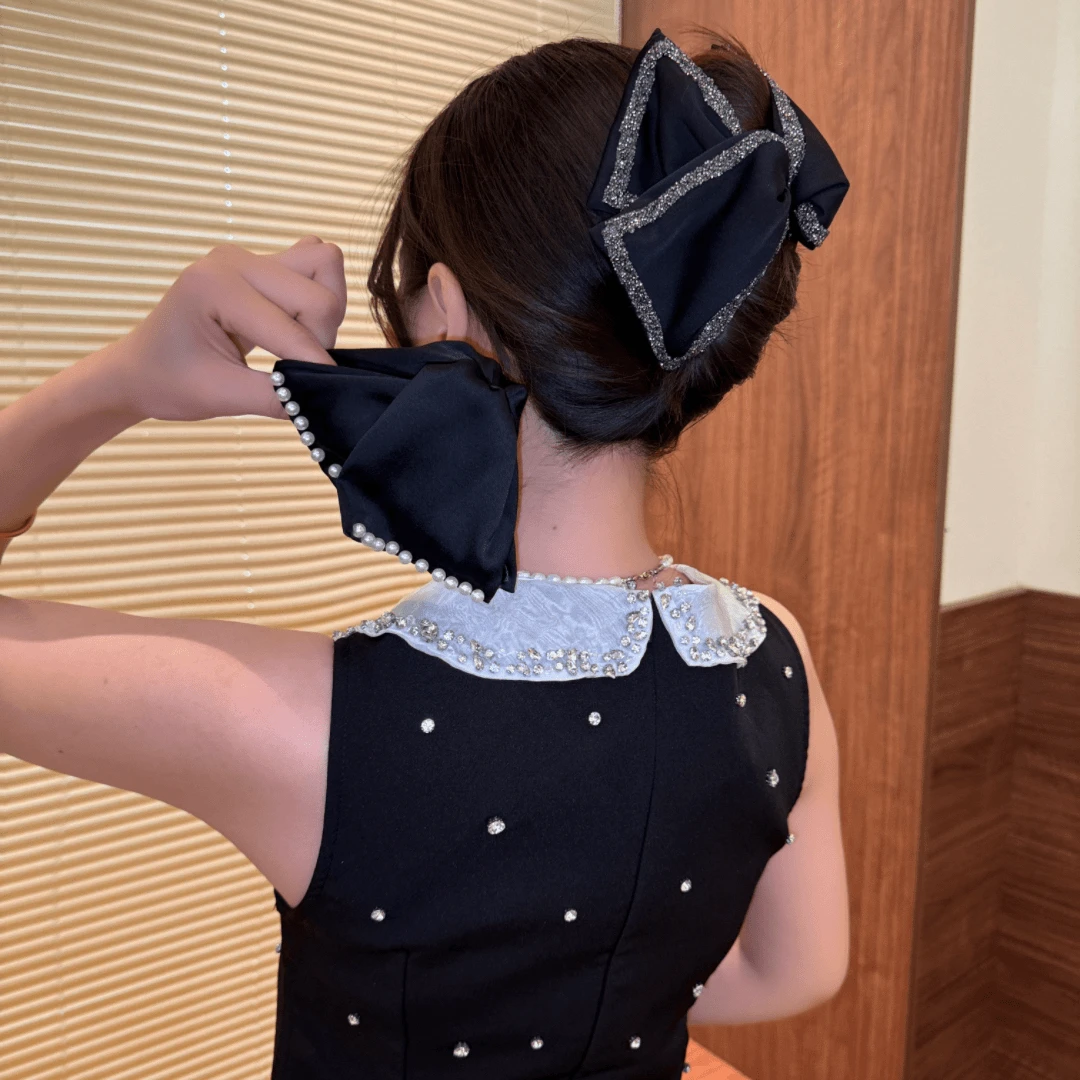 2024新款奥巢丽赫本名媛轻奢优雅大抓夹仿珍珠气质百搭鲨鱼夹