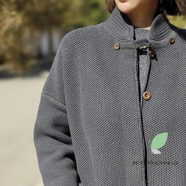 【KERONG】LP客定100%山羊绒针织中长款秋冬加厚女士蜂窝针双层大衣