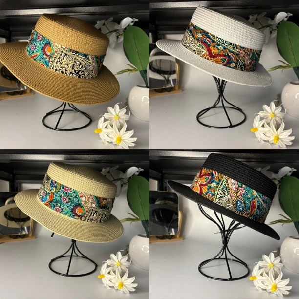 帽子遮阳帽太阳帽草帽百搭夏季纯手工沙滩帽草编夏天女士四季通用