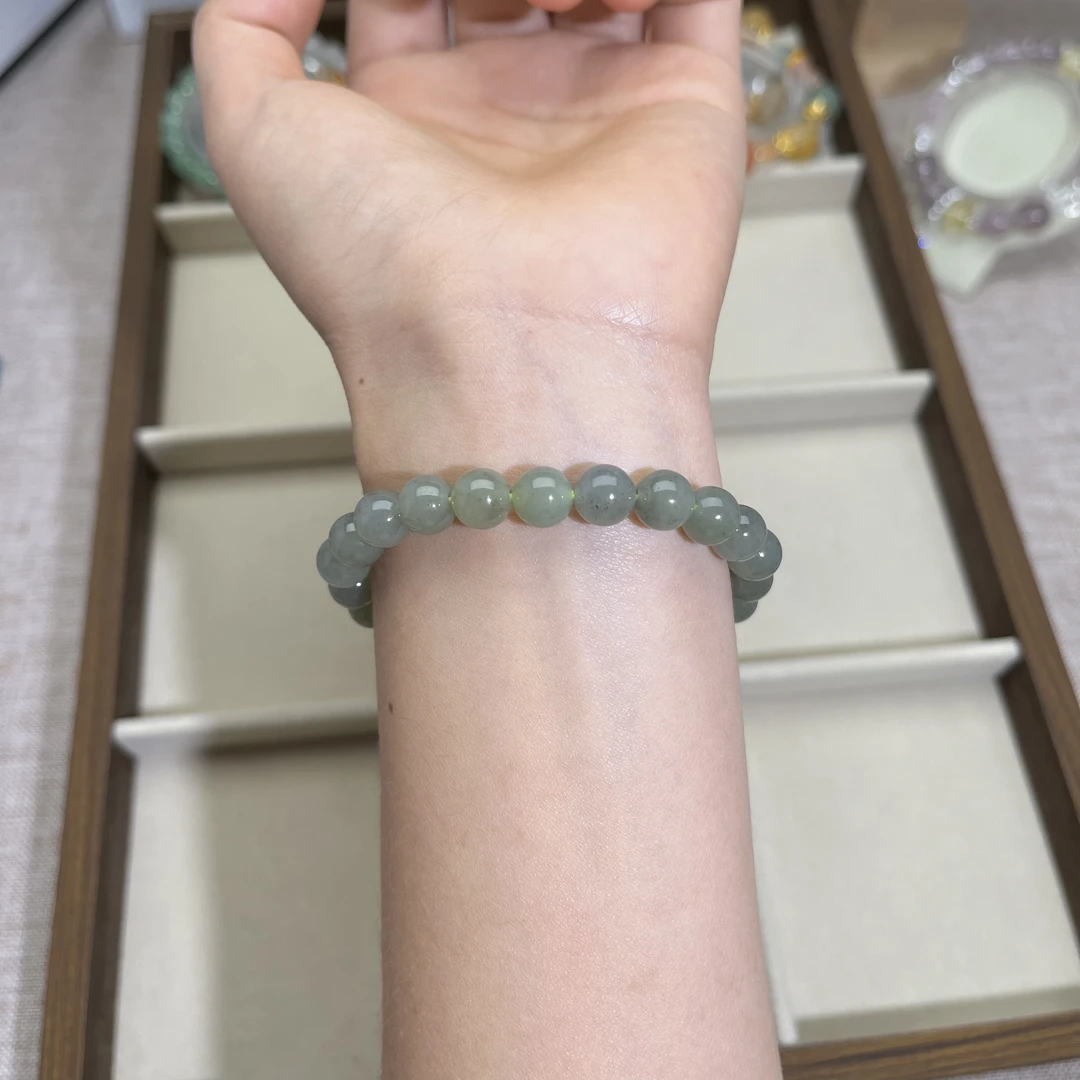 单圈和田玉素圈多样性湖水绿玉手串简约送礼女士时尚礼物高品质