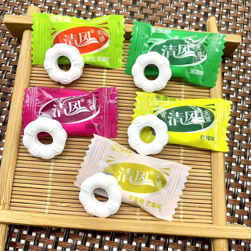 清风无糖薄荷糖原味薄荷味柠檬老式强劲清凉餐饮酒店招待零食办公