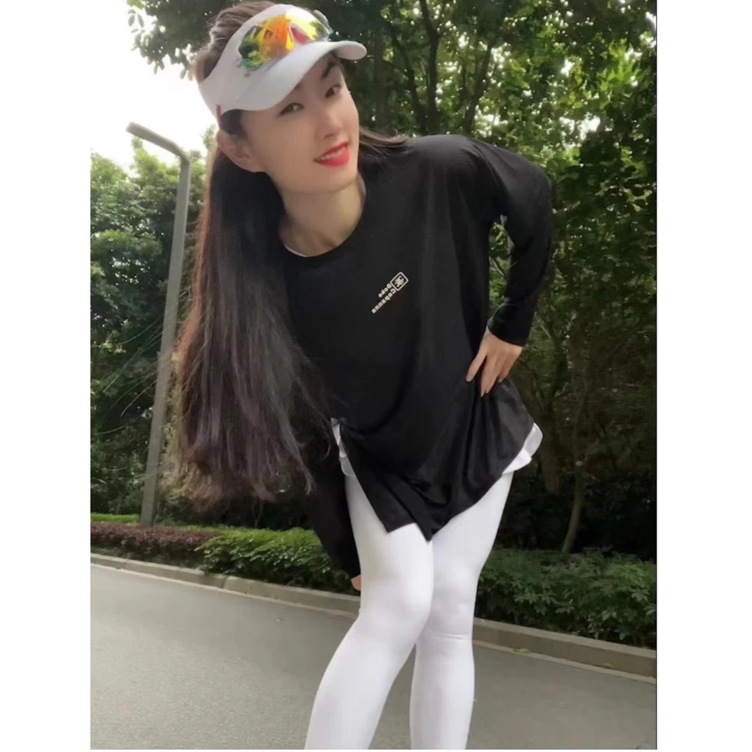 【防晒罩衫】超薄超柔软速干网纱侧开衩防晒衣罩衫跑步运动瑜伽