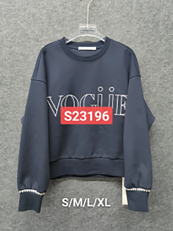 SZY 城市休闲立体字母刺绣休闲圆领长袖卫衣 YFS23196