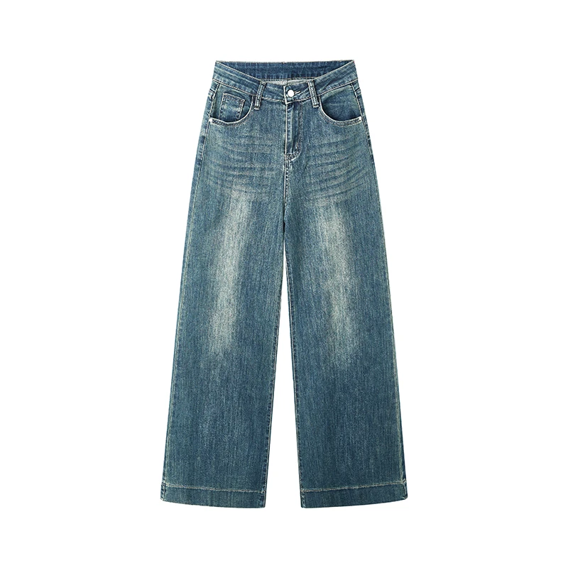 【九月专属】百搭复古牛仔阔腿裤高腰时尚气质裤子D08BKN7742