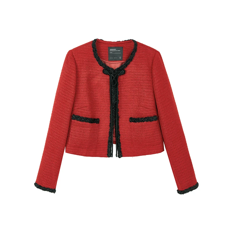 【达人专属】轻奢中国红外套N1306