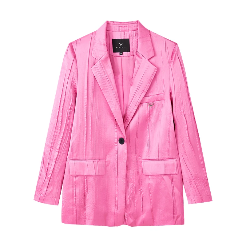 【女乔专属】时尚Chic立体压皱高级感休闲外套S3151