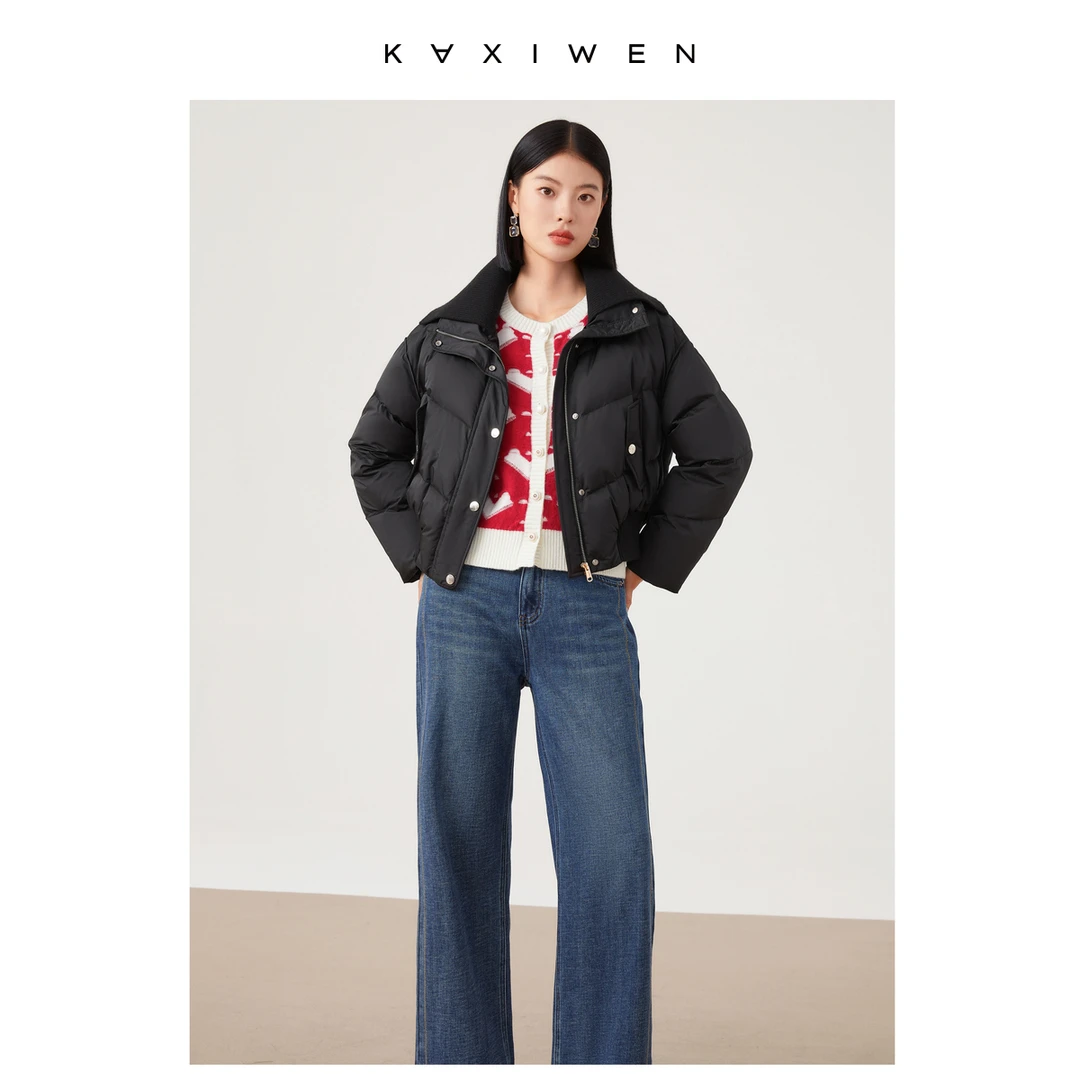 【达人专享】气质大翻领收腰休闲短款羽绒服D10AYS9706