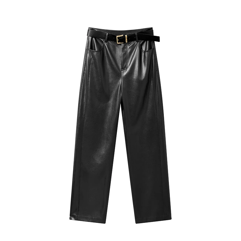 【达人专属】美拉德复古感休闲裤高腰阔腿显瘦直筒裤D08AKN9019