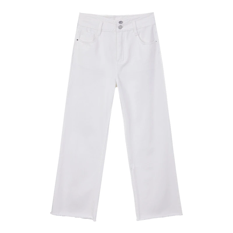 【小花专属】垂感显瘦毛边阔腿牛仔裤S2646