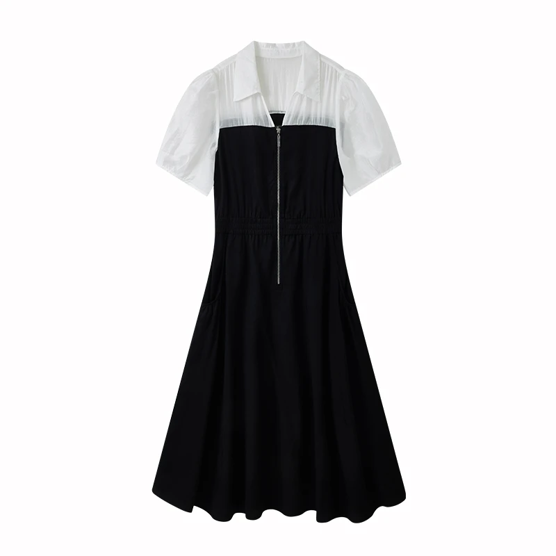 【直播专享】摩登拉链装饰连衣裙S2051