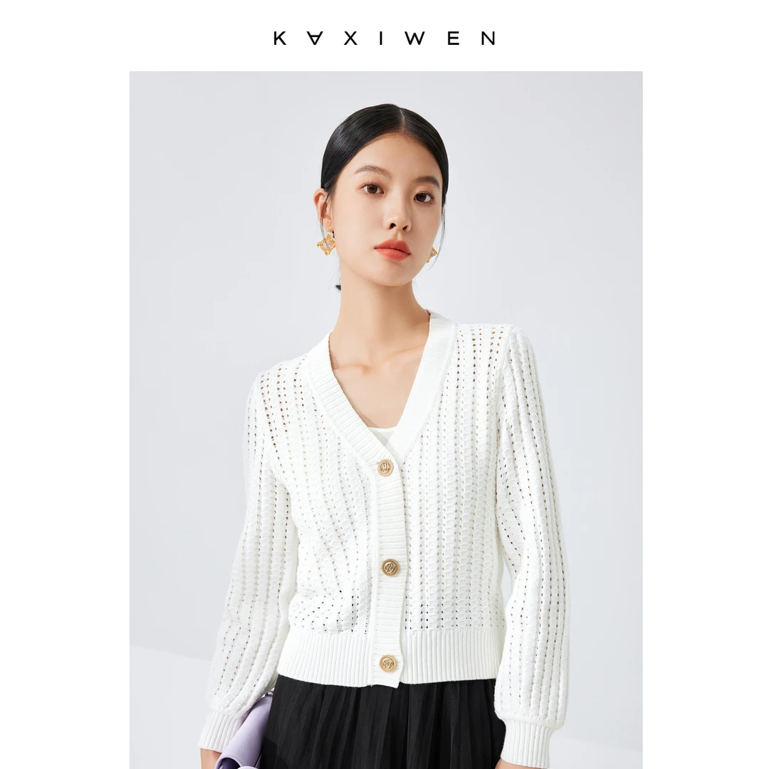 【女乔专属】X01AWS1518短版镂空针织开衫