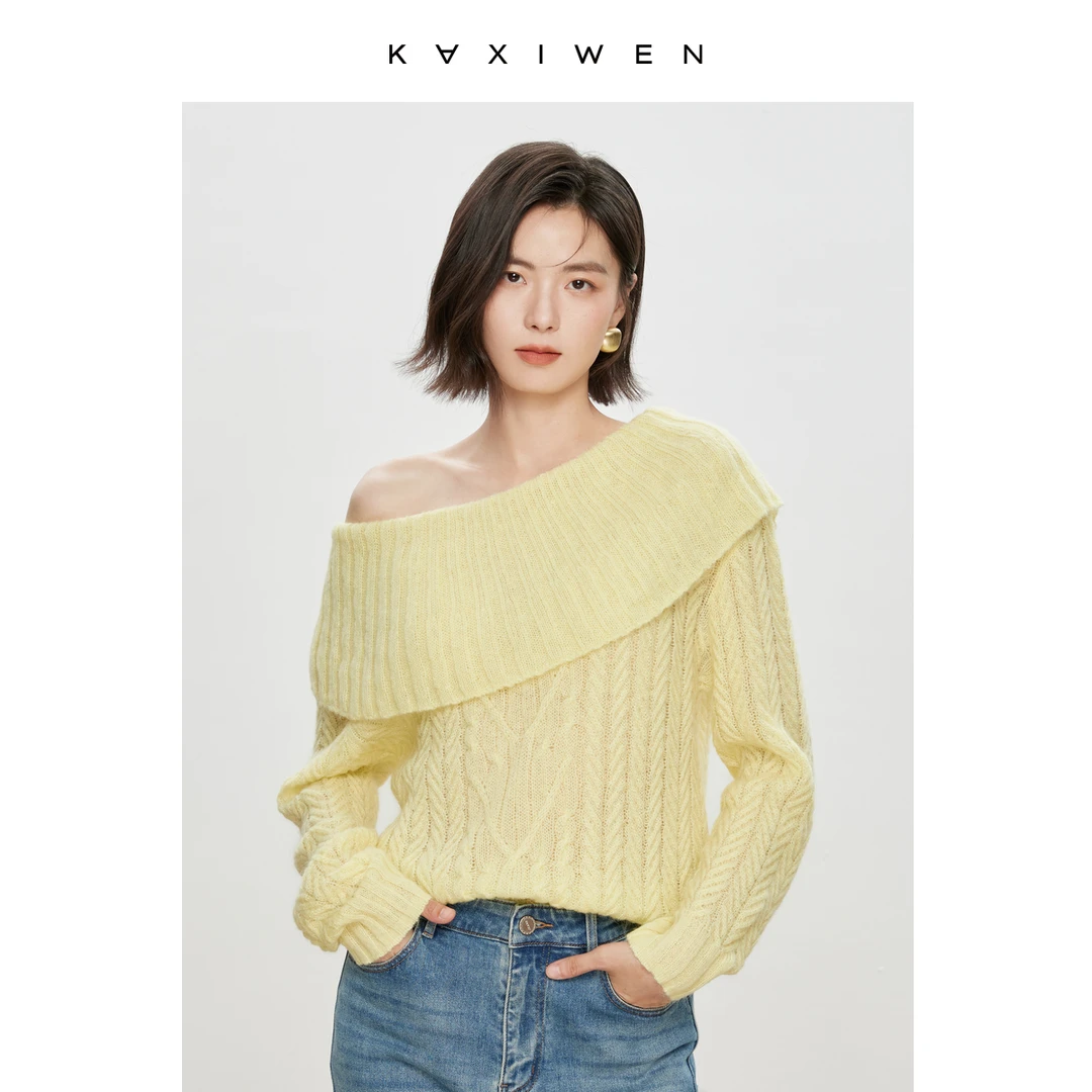 【柠檬专属】典雅浪漫时尚绞花毛衣气质套头针织衫X08BZS3536
