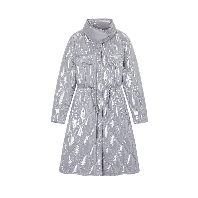 【达人专享】亮光轻薄中长羽绒服Y8625