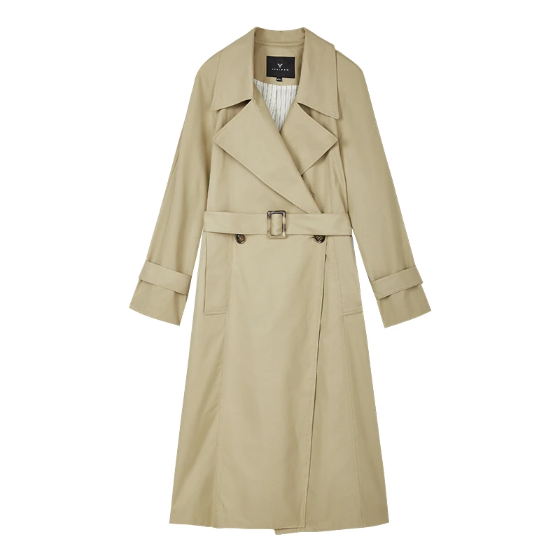 【小余专属】休闲通勤风衣翻领宽松廓型中长款外套N1265