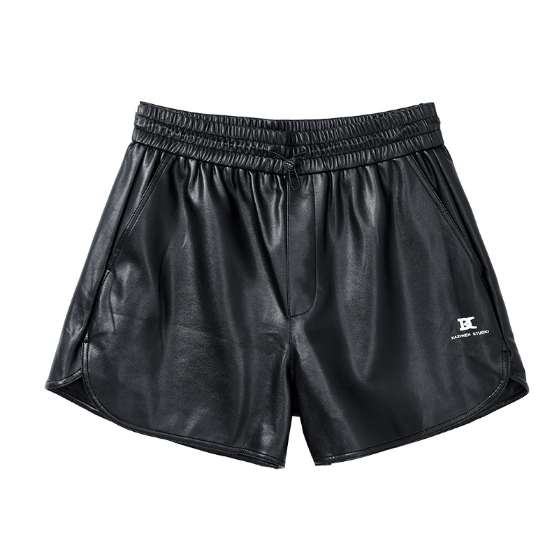 【小余专属】甜酷时尚印花皮短裤百搭显瘦休闲裤子N1026