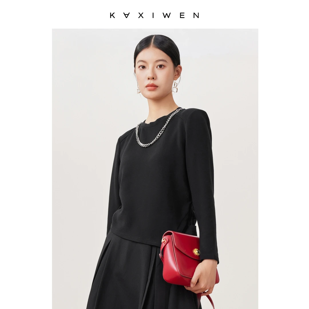 【达人专属】不规则下摆设计圆领卫衣X09BJE8733