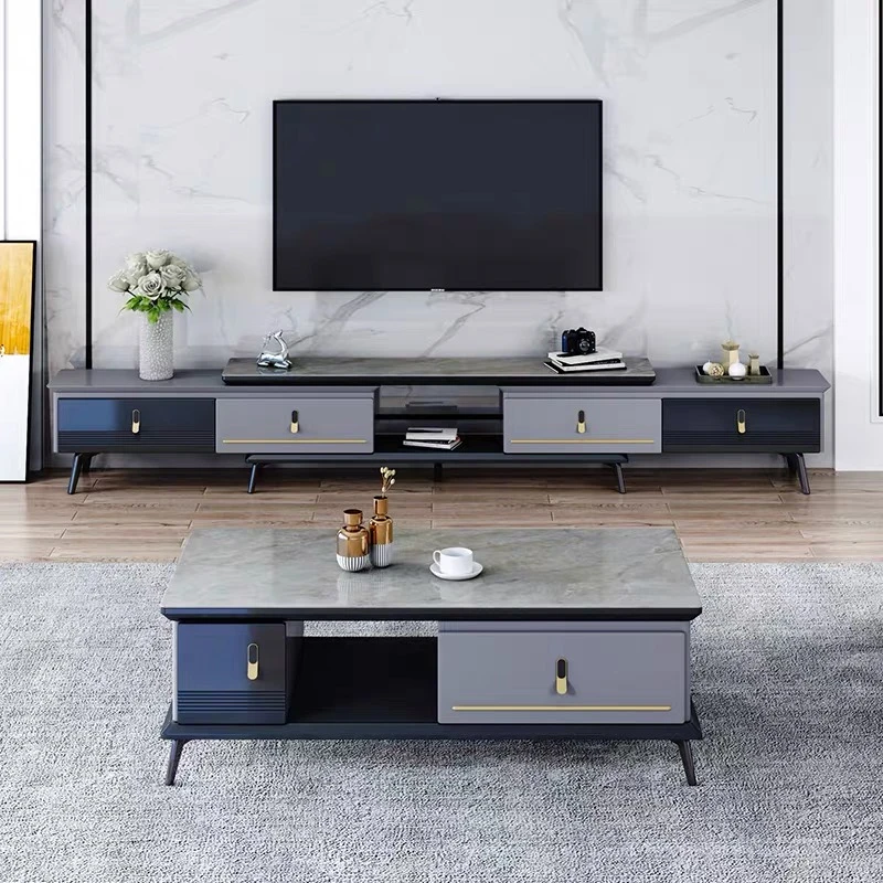 电视柜茶几组合岩板轻奢烤漆现代简约可伸缩客厅大小户型套装家具