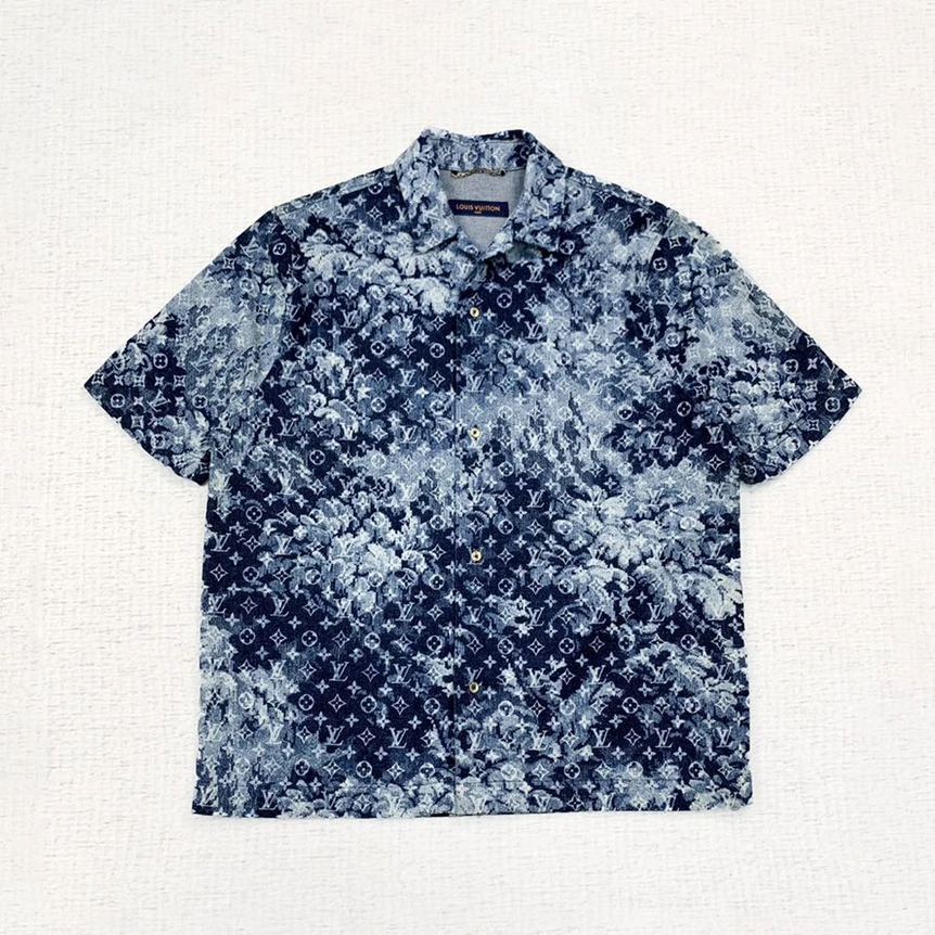未使用 LouisVuitton/路易威登 满印牛仔短袖外套xxl码编码xb3429