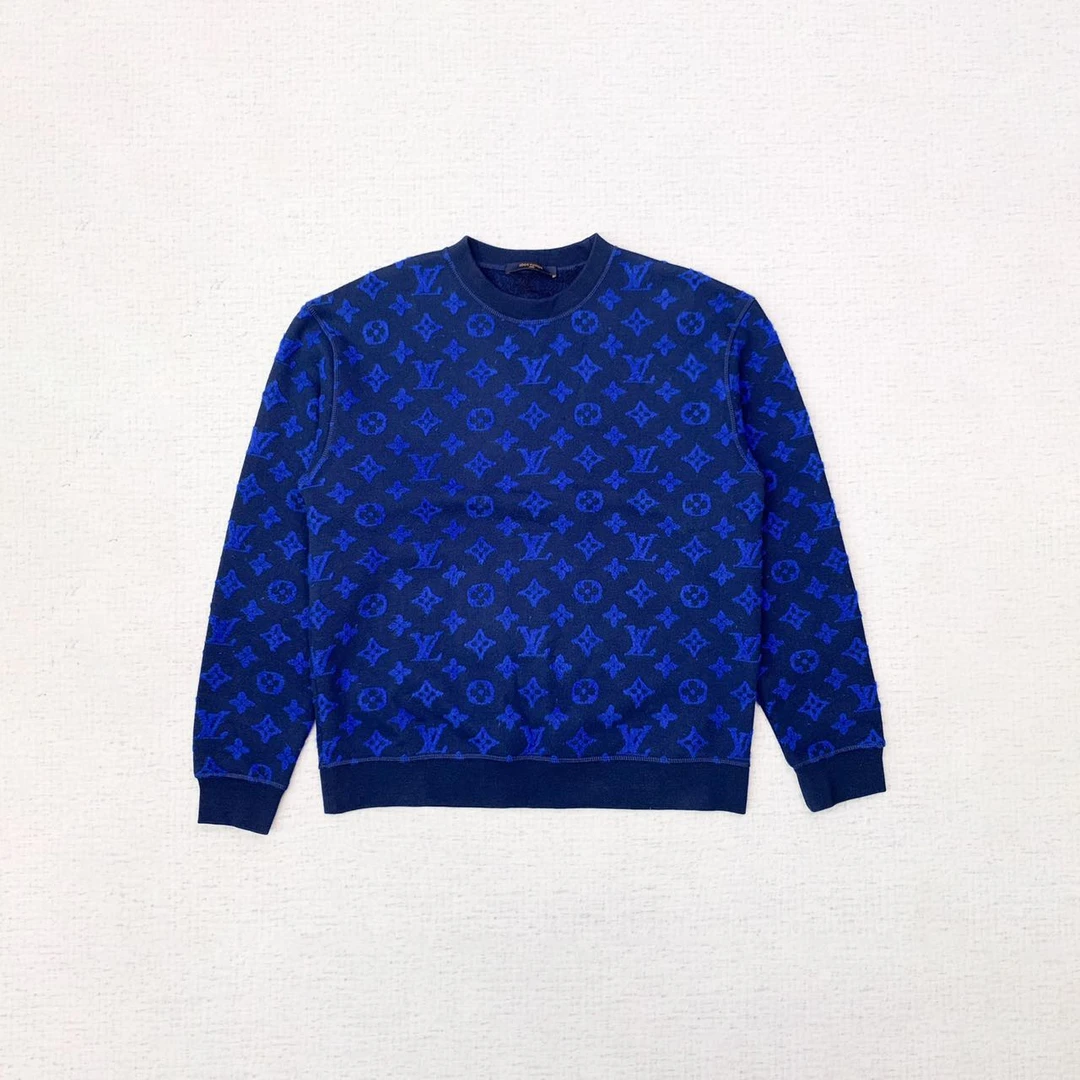 未使用 LouisVuitton/路易威登 lv满印logo卫衣xl码编码xb1165