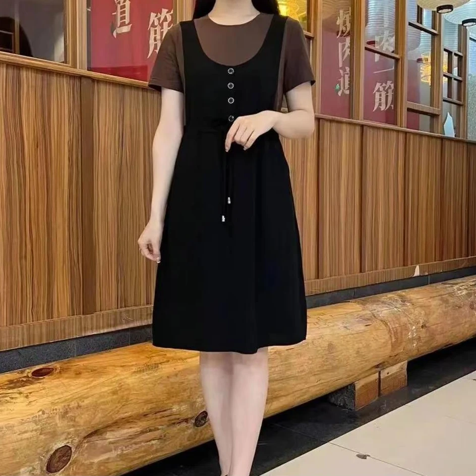 2024新款休闲时尚百搭气质显瘦连衣裙宽松连衣裙女装连衣裙大码