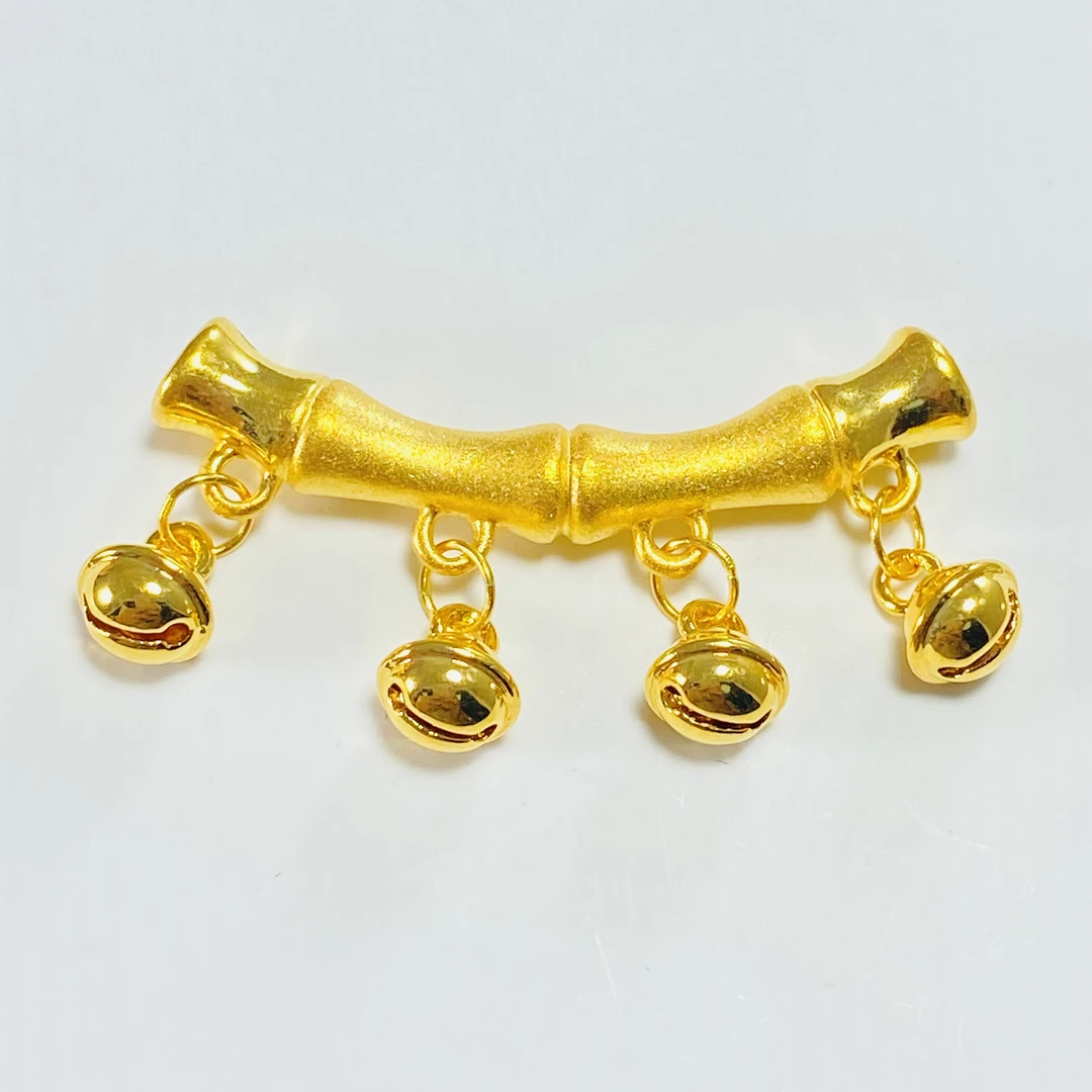 足金999 黄金竹节铃铛弯管  1.27